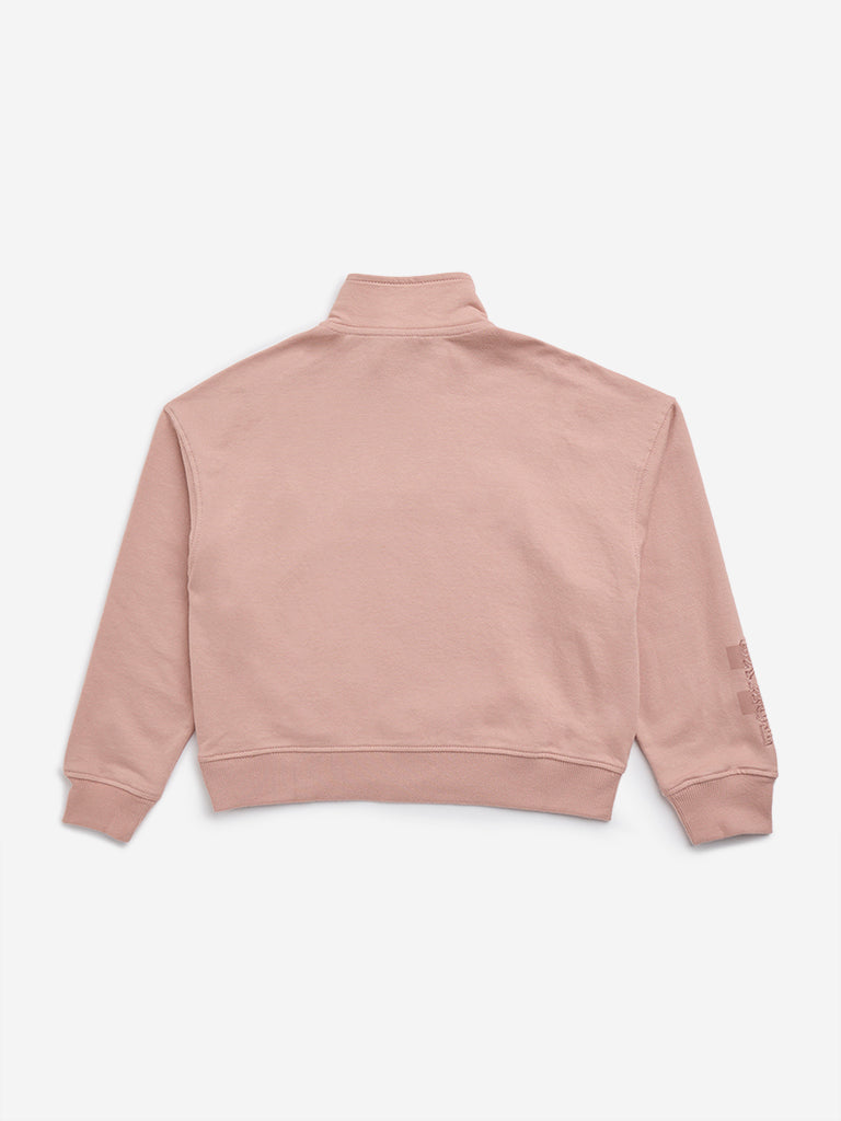 Y&F Kids Dusty Pink Solid Sweatshirt