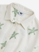 Y&F Kids Off-White Tropical Printed Cotton Shirt