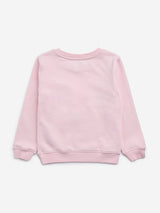 HOP Kids Light Pink Animal Design Cotton Blend Sweatshirt