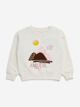 HOP Kids Off-White Printed Cotton Blend Sweatshirt