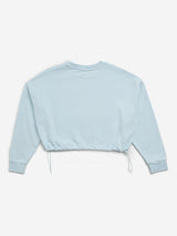 Y&F Kids Light Blue Text-Printed Cotton Sweatshirt