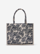 Westside Accessories Navy Floral Printed Hand Bag