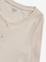 Y&F Kids Beige Ribbed Cotton Blend T-Shirt