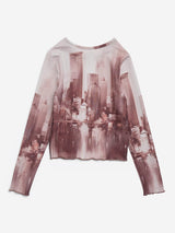 Y&F Kids Brown Cityscape Print Top