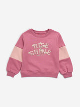 HOP Kids Pink Text Embroidered Cotton Blend Sweatshirt