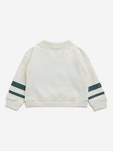 HOP Kids Off-White Text Embroidered Sweatshirt