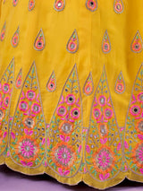 Yellow Georgette Embroidered Designer Lehenga