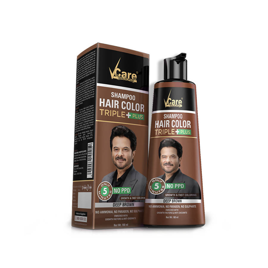 VCare Shampoo Hair Colour Triple Plus - Deep Brown