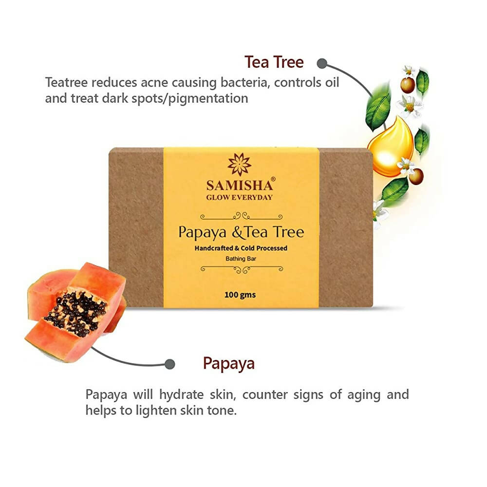 Samisha Organic Papaya & Tea Tree Skin Lightening Bathing Bar