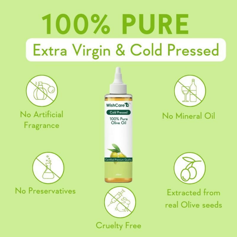 Wishcare 100% Pure Cold Pressed Olive Oil & Badam Rogan Sweet Almond Oil Combo