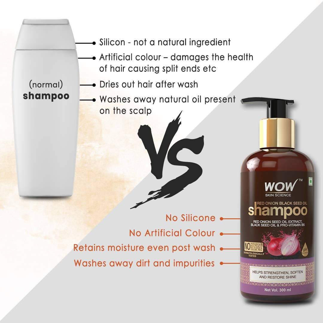 Wow Skin Science Onion & Collagen Anti Hairfall Shampoo For Strenghtens Roots & Prevents Hair Breakage