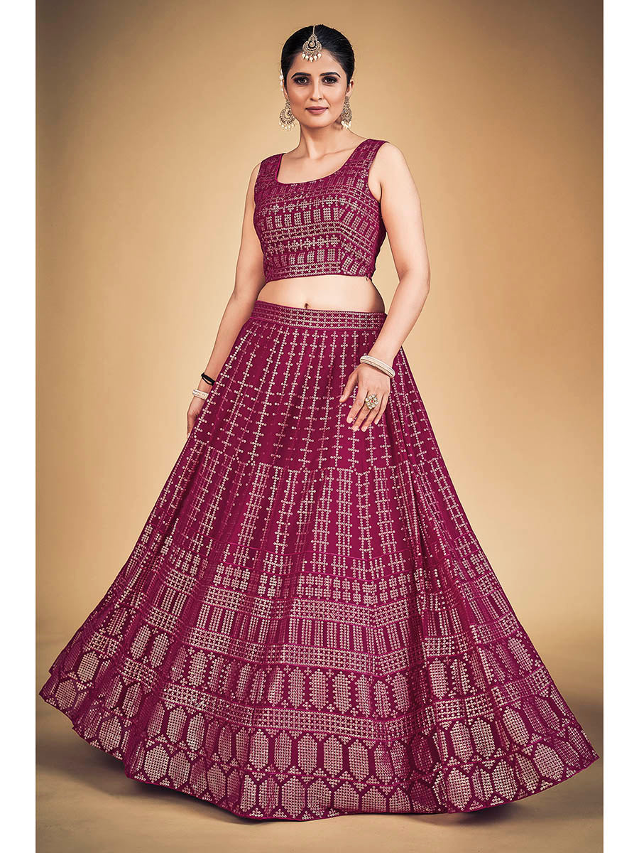 Pink Georgette Real Georgette Lehenga Choli