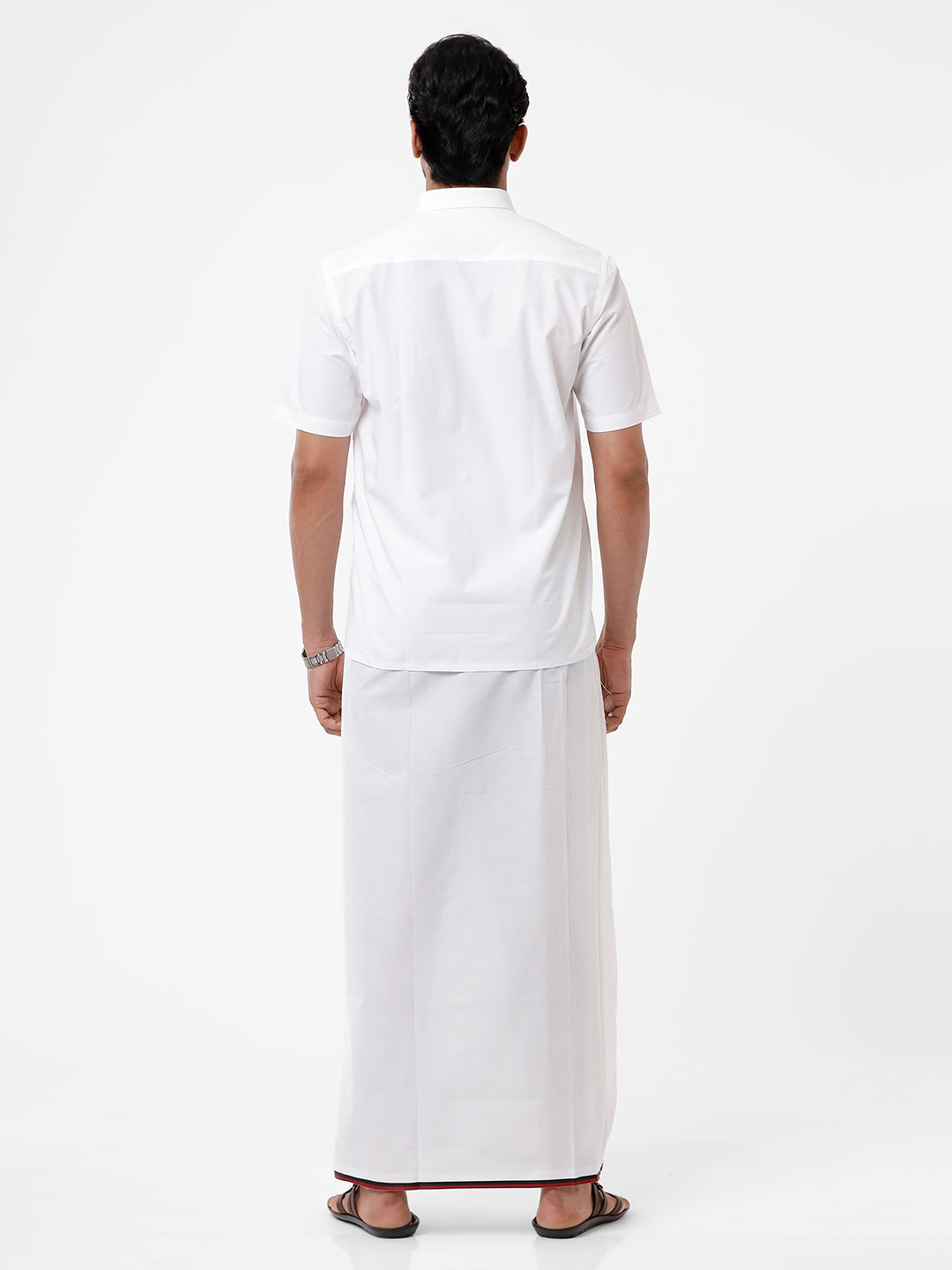 Wrinkle Free Cotton Political Dhoti  DMK
