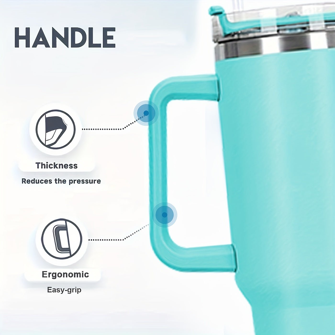 40oz Stainless Steel 1pc Tumbler With Lid And Straw, Insulated Water Bottle With Handle, Keeps Cold For 24 Hours Or Hot For 10 Hours, Portable For Outdoor Camping, Hiking, Driving, And Car Travel - Vamzn#