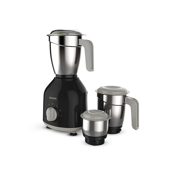 Philips HL7756/01 750 Watt Mixer Grinder, 3 Stainless Steel Multipurpose Jars with 3 Speed Control and Pulse function (Black) HL7756