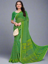 Mehandi Green Chiffon Saree