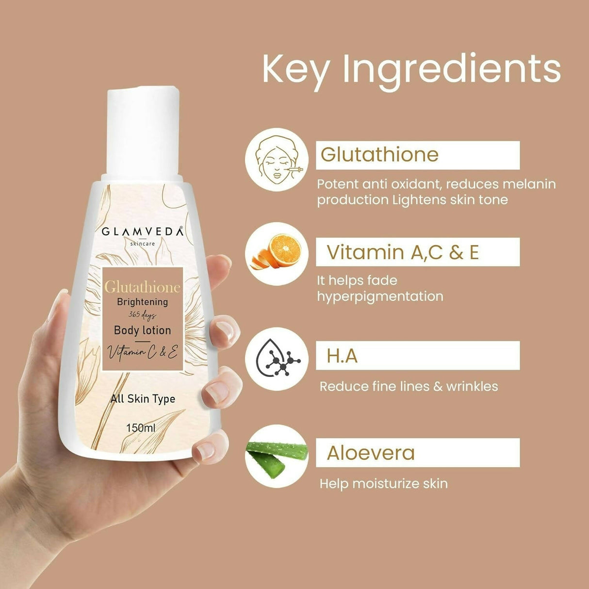 Glamveda Glutathione Brightening Body Lotion With Vitamin C