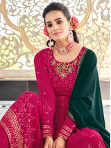 Rani and Green Real Georgette Gharara Suit