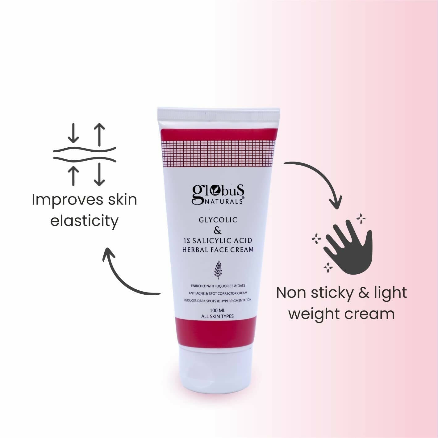 Globus Naturals Glycolic & 1% Salicylic Acid Herbal Anti Acne Face Cream