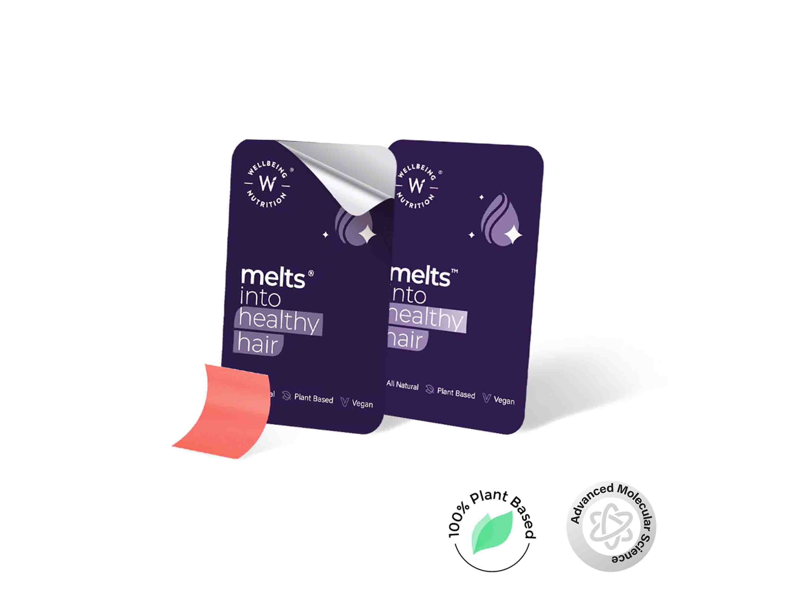 Wellbeing Nutrition Melts Into Healthy Hair Oral Strip - Tropical Watermelon Flavour