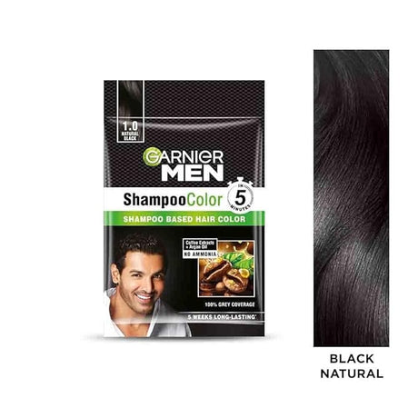 5 x Garnier Men Shade 1 Shampoo Color - Natural Black - Vamzn#