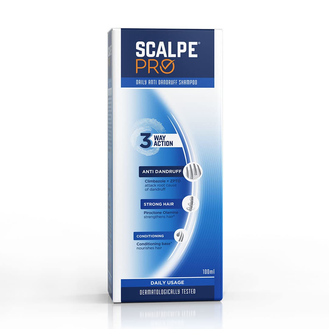 Scalpe Pro Daily Anti-Dandruff Shampoo | Removes Dandruff From Source | Helps With Itching, Irritation & Redness Accompanying Dandruff | Climbazole & Zpto Formulation