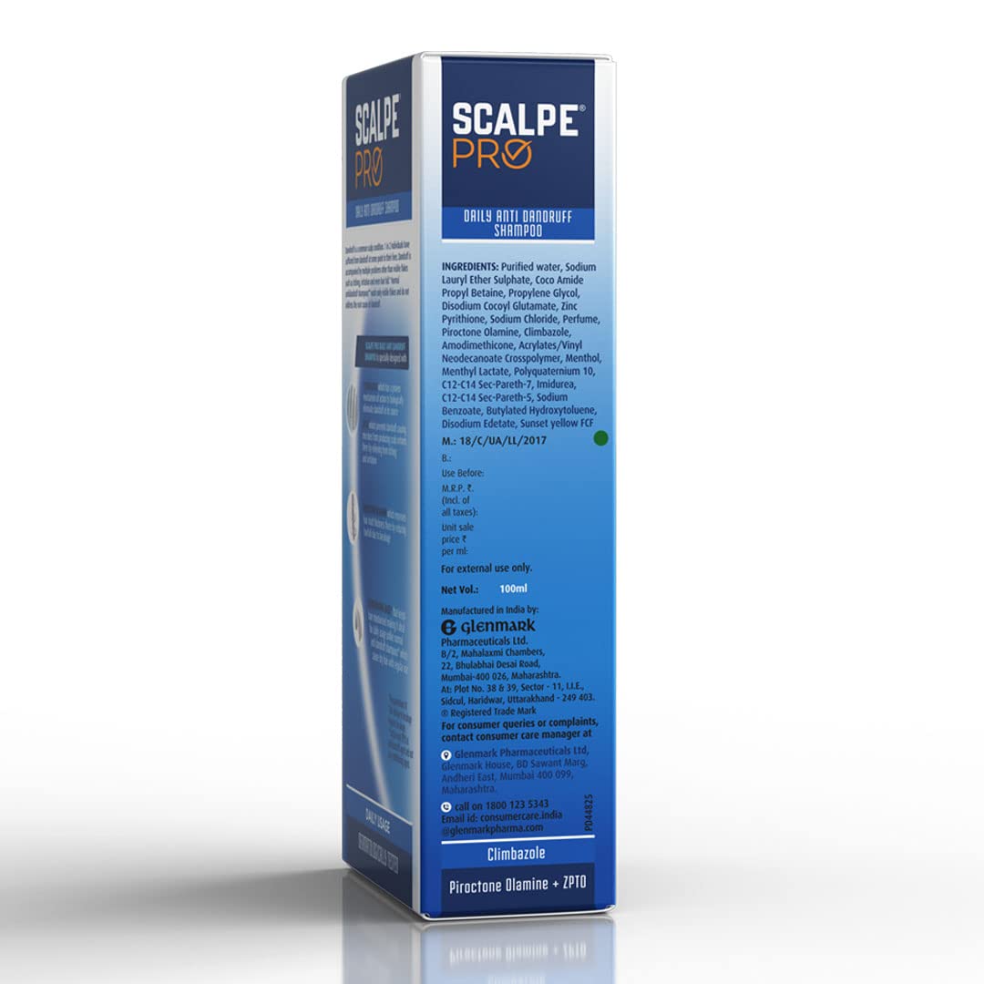 Scalpe Pro Daily Anti-Dandruff Shampoo | Removes Dandruff From Source | Helps With Itching, Irritation & Redness Accompanying Dandruff | Climbazole & Zpto Formulation