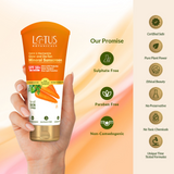 Lotus Botanicals Carrot & Niacinamide Glow and De-Tan Mineral Sunscreen, SPF 50+, PA++++