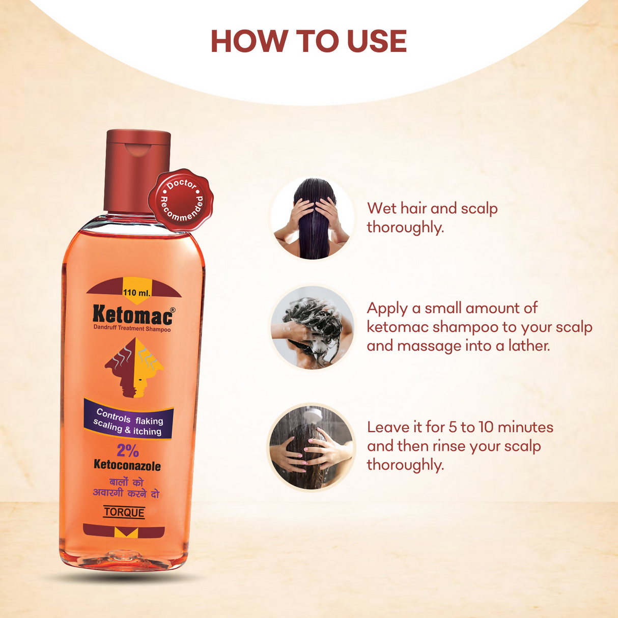 Ketomac 2% Dandruff Treatment Shampoo, 110 ml