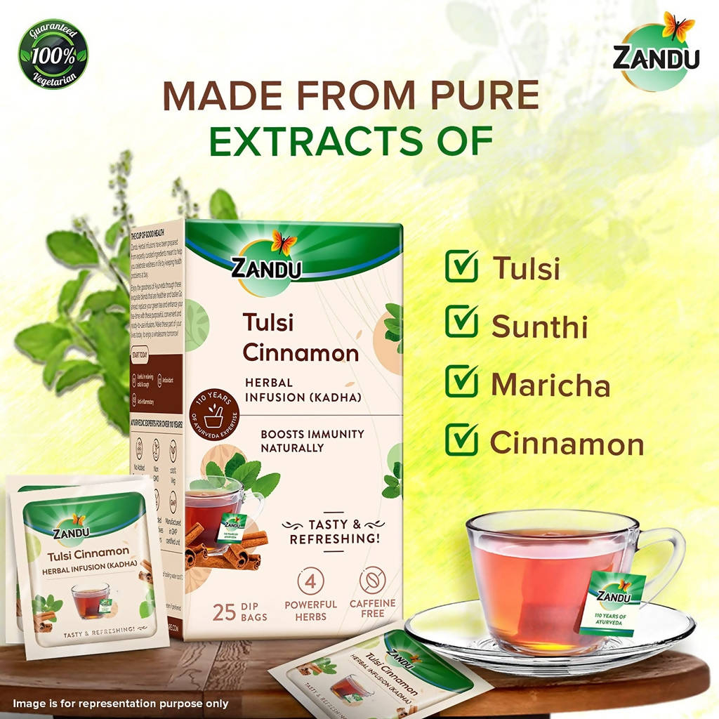 Zandu Tulsi Cinnamon Ayurvedic Infusion Tea