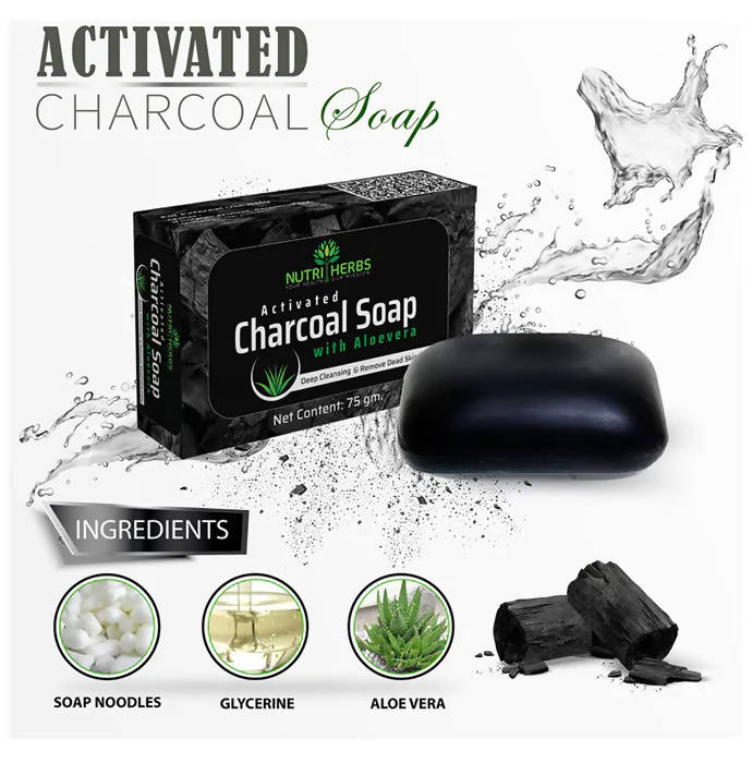 Nutriherbs Aloevera Activated Charcoal Soap
