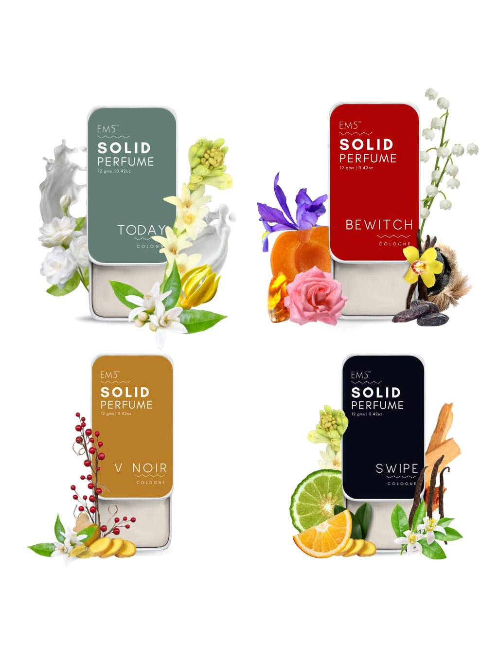 EM5™ Combo Pack of Alcohol Free Solid Perfumes | Woody Oud & Nomade for Men & Women | Non - Greasy Cologne | Strong & Lasting Fragrance | Gifting Pack for Him & Her - Vamzn#