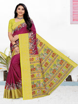 Navy Soft Chanderi Silk saree