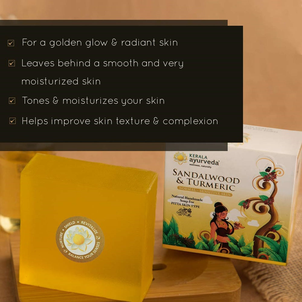 Kerala Ayurveda Natural Handmade Sandalwood & Turmeric Soap