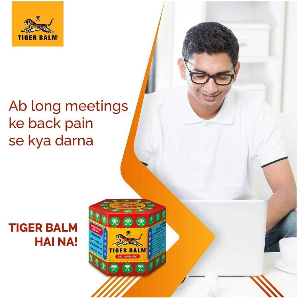 Tiger Balm Red Ointment | 21ml each | Pack of 4 | Ayurvedic Pain Relief Balm | for Effective Relief from Joint Pain, Back Pain, Body Pain, Knee Pain, Muscular Ache & Sprain | Combo Pack