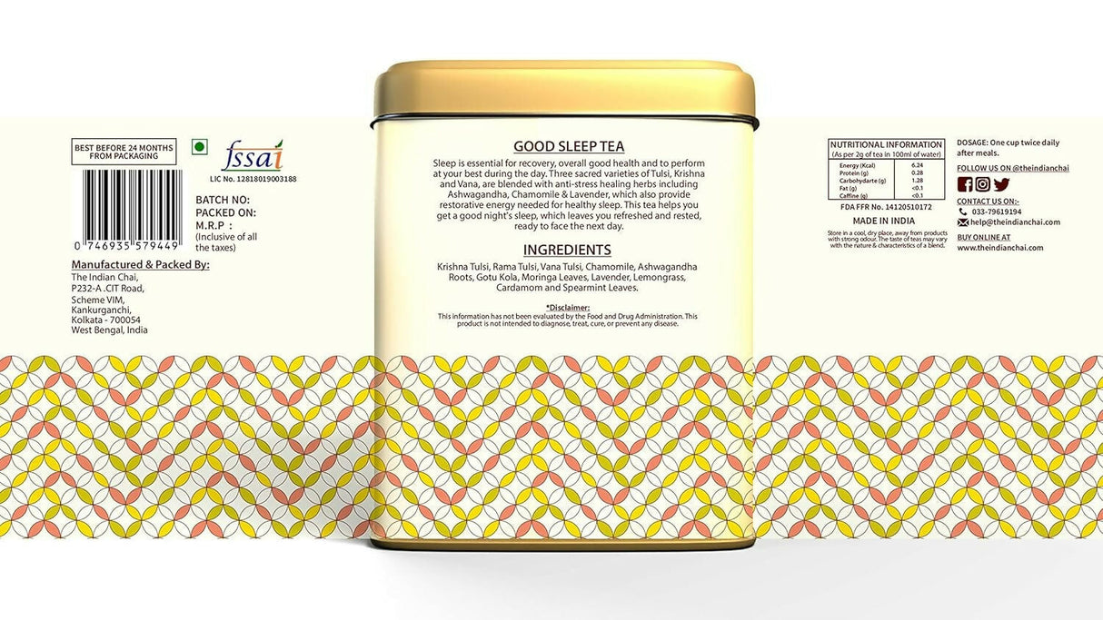 The Indian Chai - Good Sleep Tea 30 Pyramid Tea Bags
