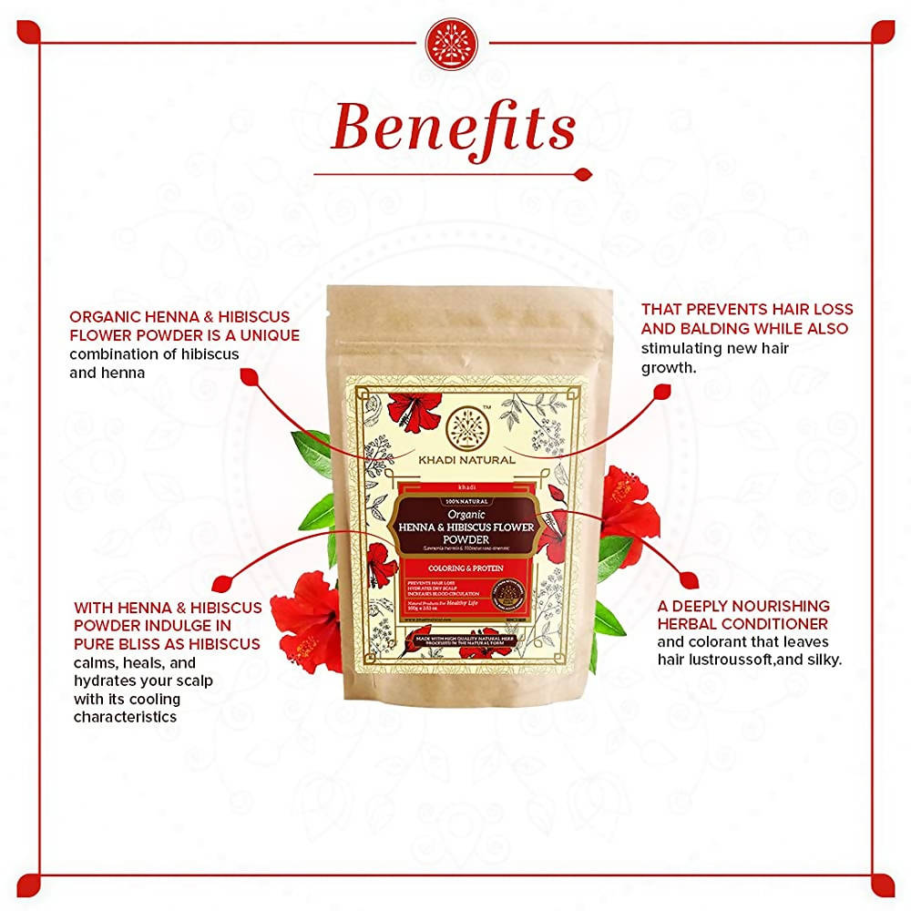 Khadi Natural Organic Henna & Hibiscus Flower Powder