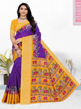 Navy Soft Chanderi Silk saree