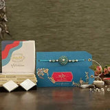 Floral Stylish Rakhi & Kaju Katli Box