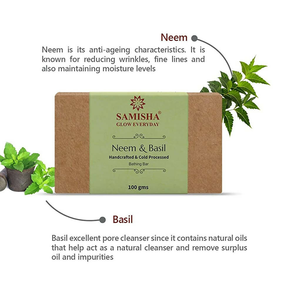 Samisha Organic Neem & Basil Skin Clearing Bathing Bar
