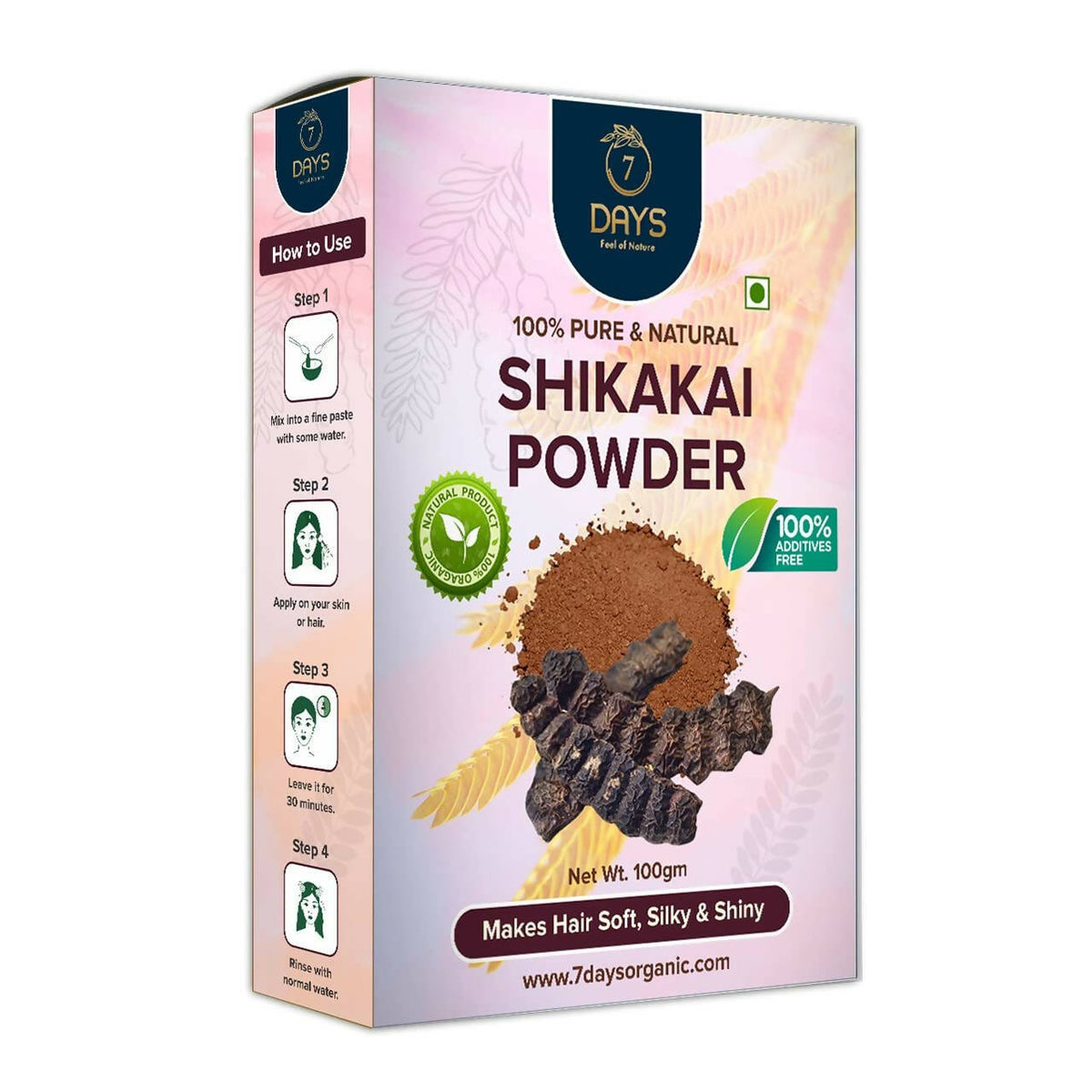 7 Days 100% Pure & Natural Shikakai Powder - Vamzn#