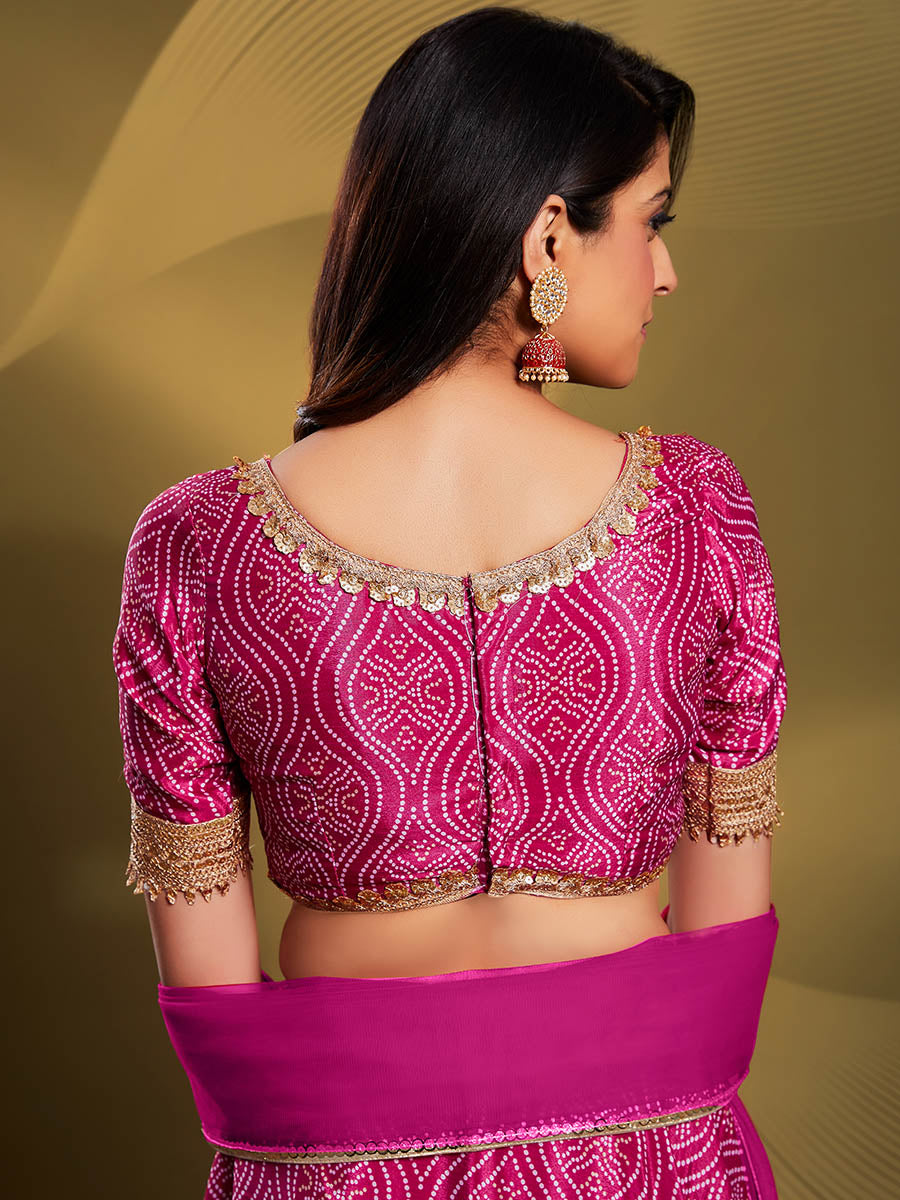 Pink Crepe Embroidered Designer Lehenga