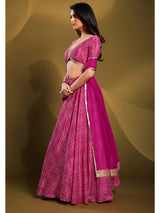 Pink Crepe Embroidered Designer Lehenga