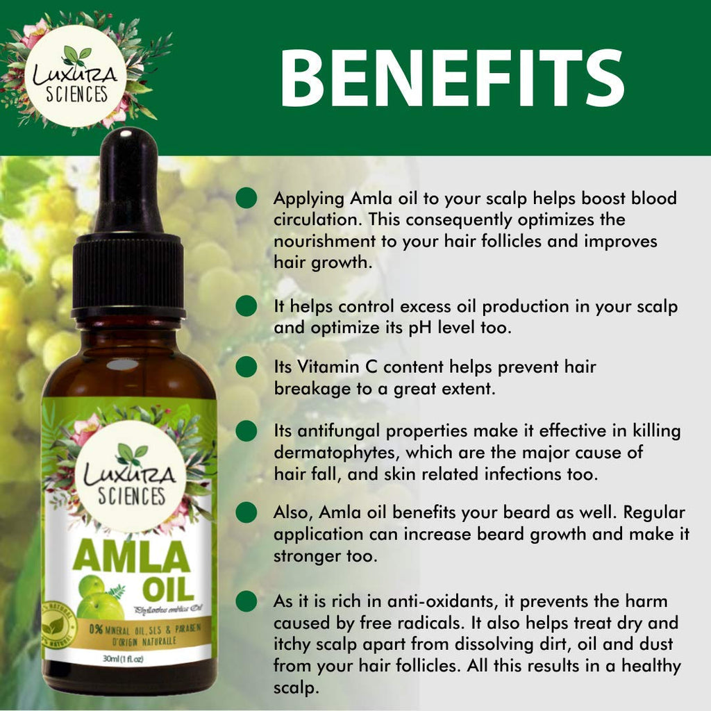 Luxura Sciences Organic Amla Oil for Hair Growth