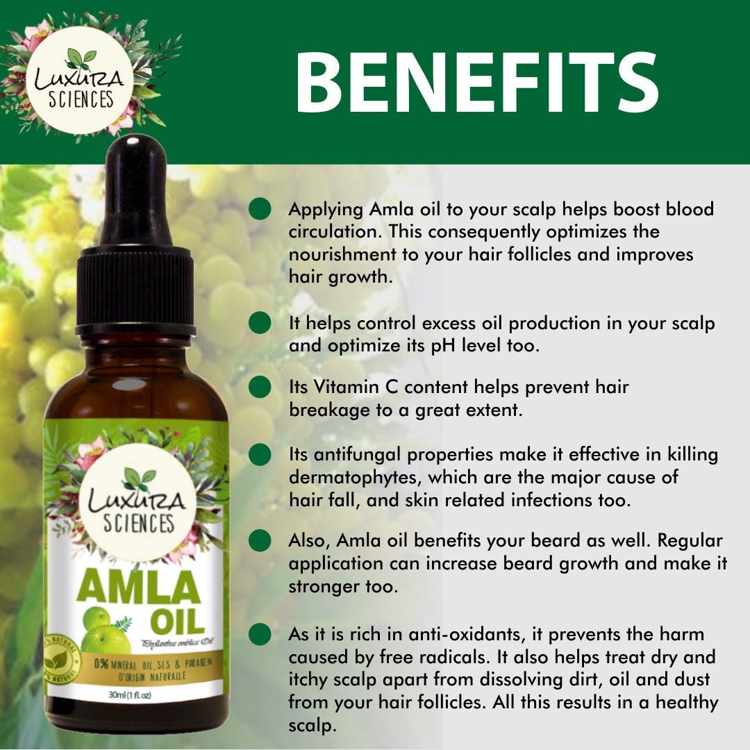 Luxura Sciences Organic Amla Oil for Hair Growth
