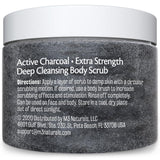 Charcoal Scrub Face Foot & Body Exfoliator Infused with Collagen and Stem Cell Natural Exfoliating Salt Body Scrub for Toning Skin Cellulite Skin Care Body by M3 Naturals - Vamzn#