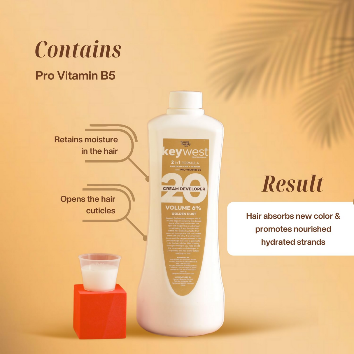 Keywest Professional Hair Color Developer Volume 6% With Pro Vitamin B5