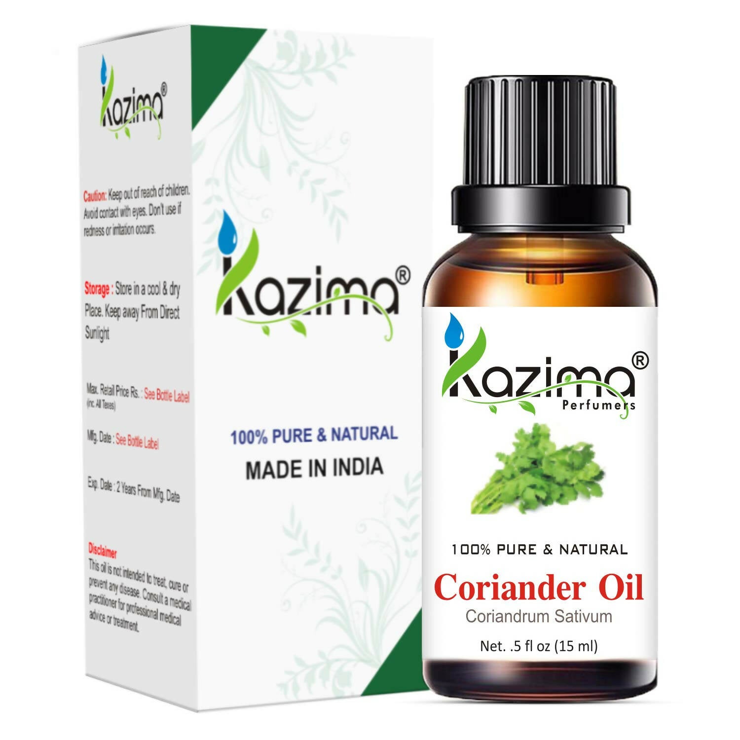 Kazima Coriander Essential Oil For Skin & Hair Care
