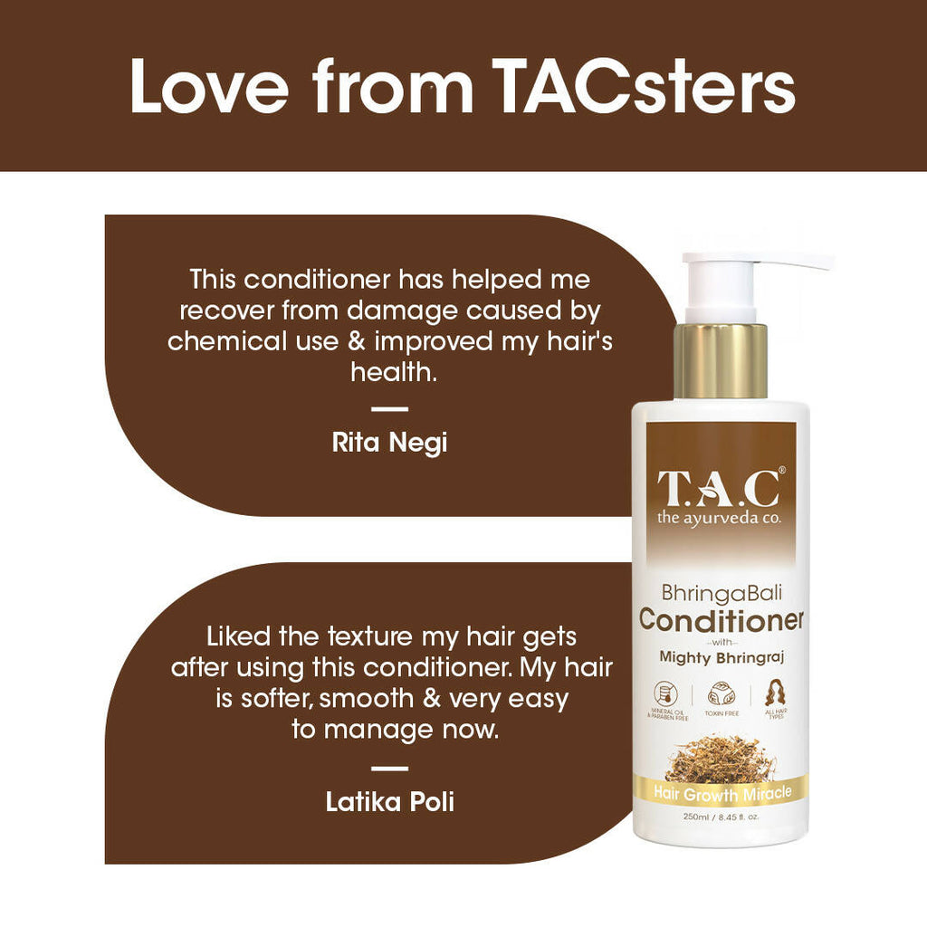 TAC - The Ayurveda Co. Bhringabali Hair Conditioner for Dry & Frizzy Hair with Amla & Bhringraj