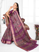 Light Purple Chanderi Silk Saree